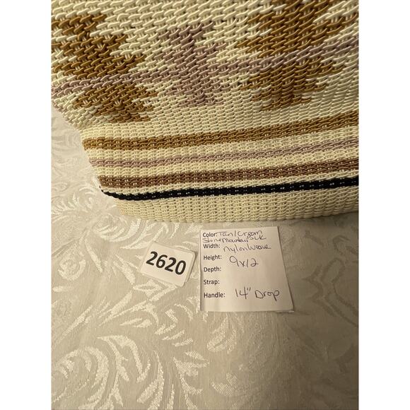 Stone Mountain Shoulder Bag Purse Blk/Tan/Cream/Pink Texture Nylon Western - Picture 10 of 10